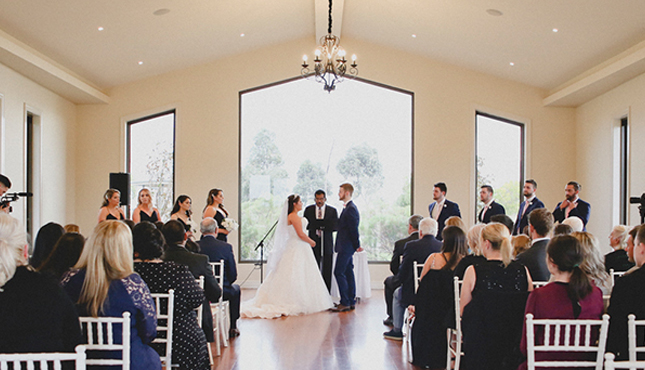 Beautifully decorated Chapel wedding venue in Melbourne